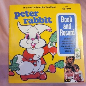 Peter Rabbit Book and Record - Yellow Cover Vinyl 45 RPM